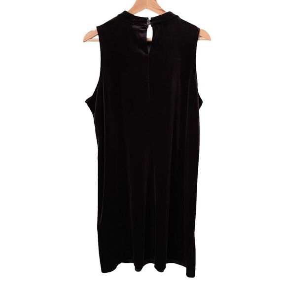 Worthington Dress Shift Black Velvet Sleeveless Halter Neck Cutout in Size XL - Picture 3 of 14